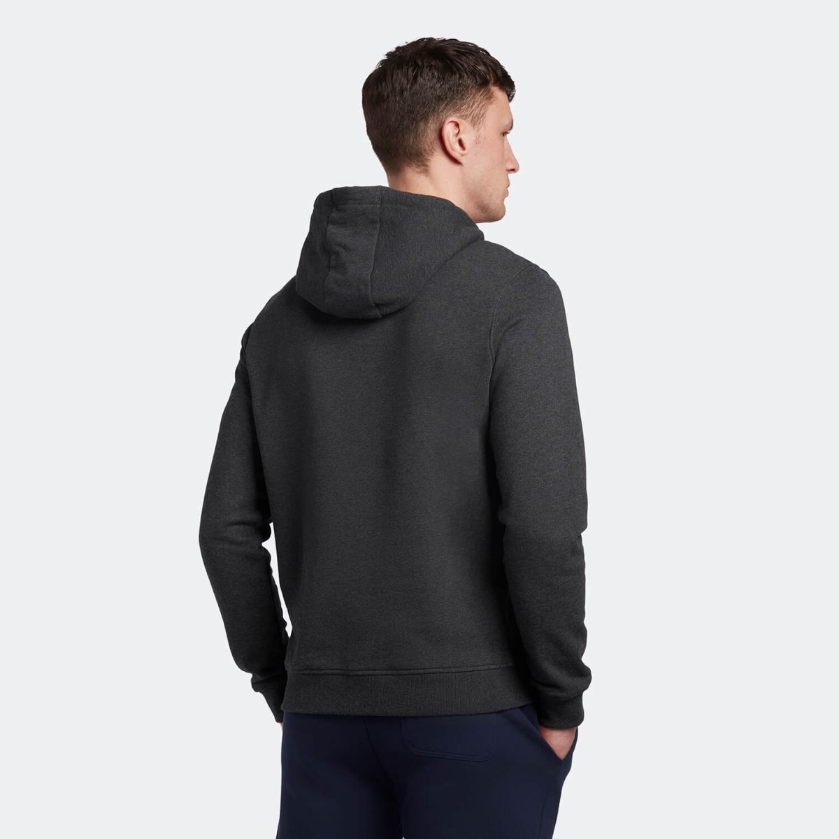 FELPA Uomo LYLE & SCOTT 1874 ML416VOG PULLOVER HOODIE 398 CHARCOAL MARL