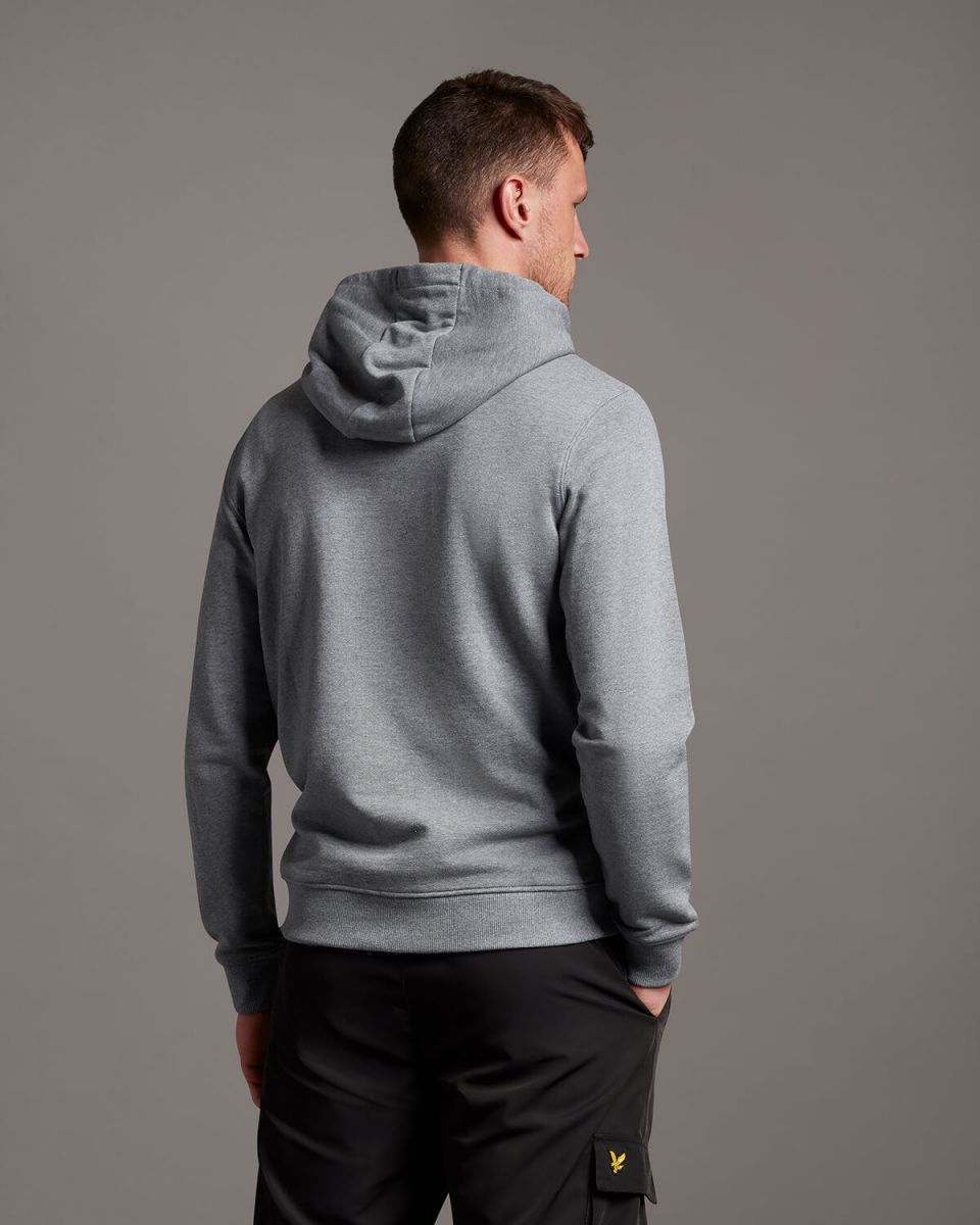 FELPA Uomo LYLE & SCOTT 1874 ML416VOG PULLOVER HOODIE T28 MID GREY MARL