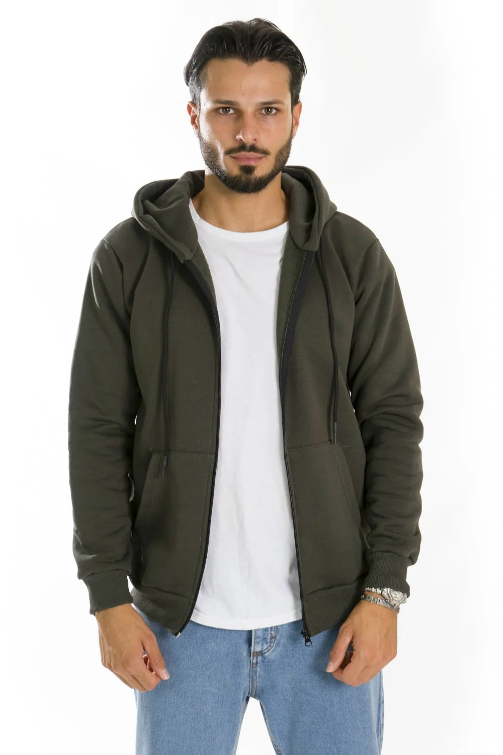 Felpa Uomo Policot Con Cappuccio e zip Art. FE175