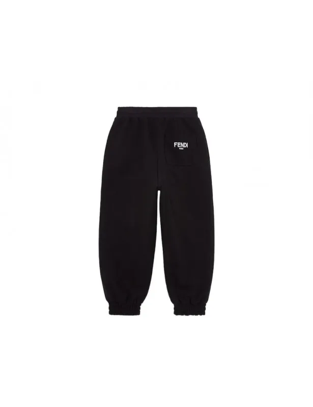 Fendi     Pantalone reversibile nero e con stampa FF Fendi