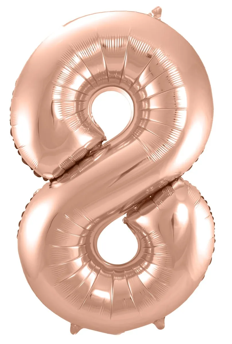 Foil balloon numero 8 in oro rosa 86 cm
