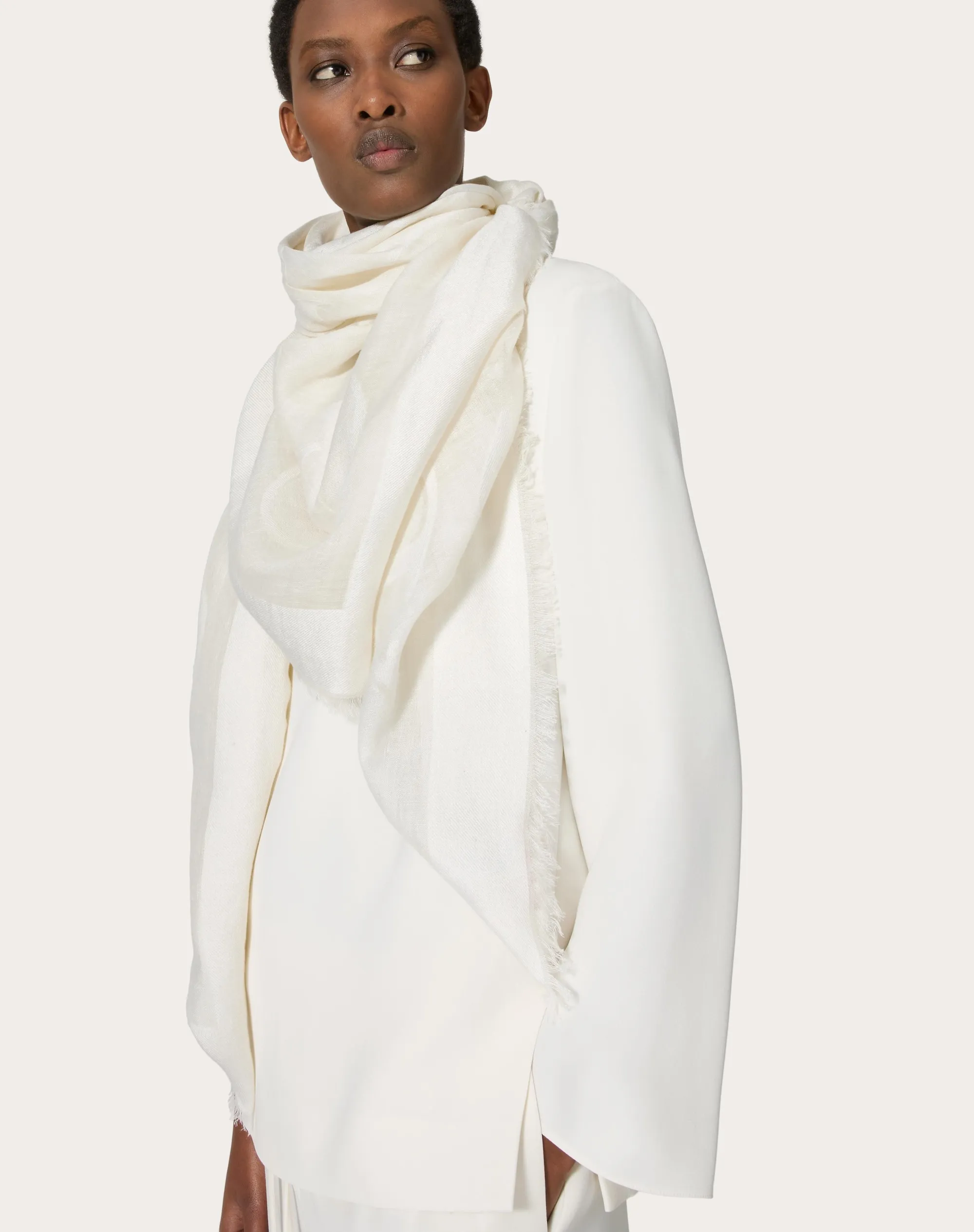 FOULARD VLOGO SIGNATURE IN SETA E LINO