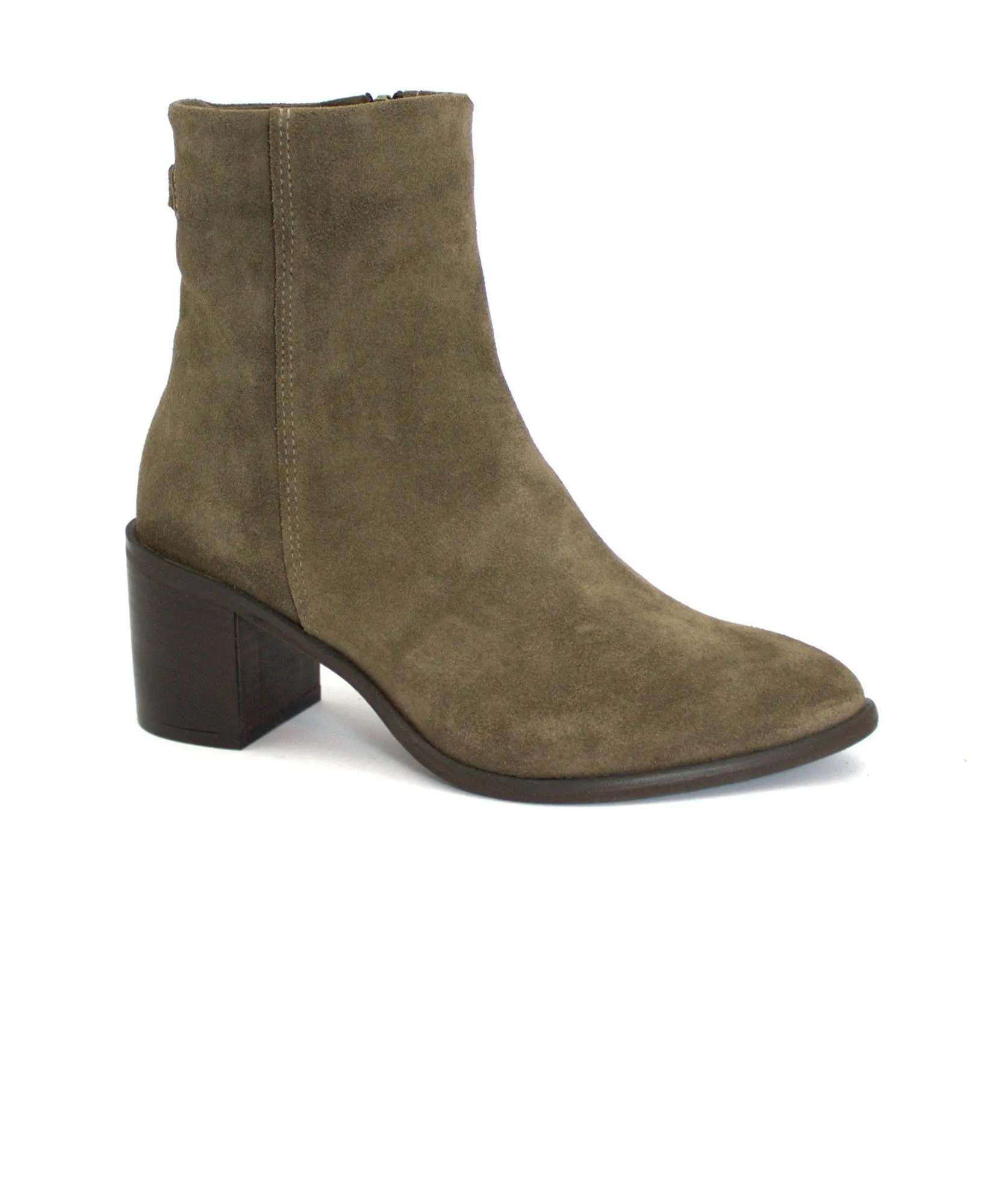 FRAU 48A1 torba beige scarpe donna stivaletti tronchetti zip tacco camoscio