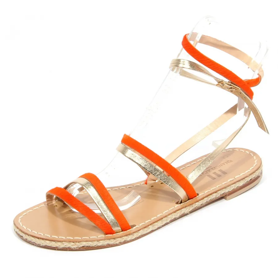 G1984 sandalo donna EMANUELA CARUSO CAPRI gold/orange sandal woman