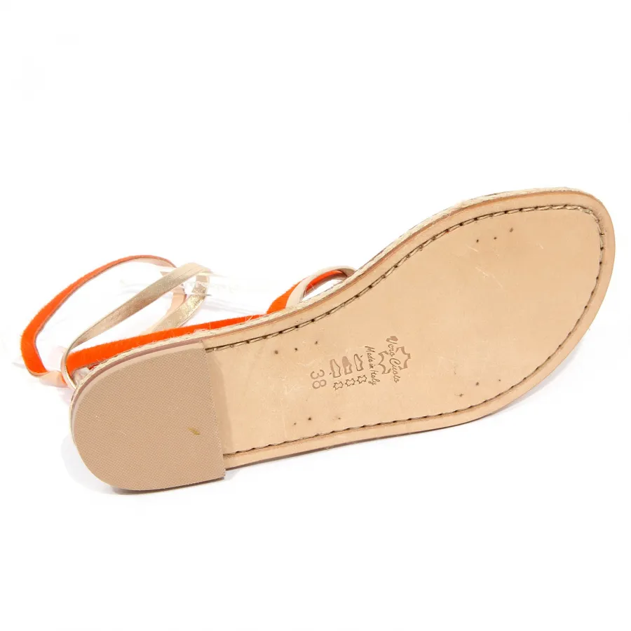G1984 sandalo donna EMANUELA CARUSO CAPRI gold/orange sandal woman