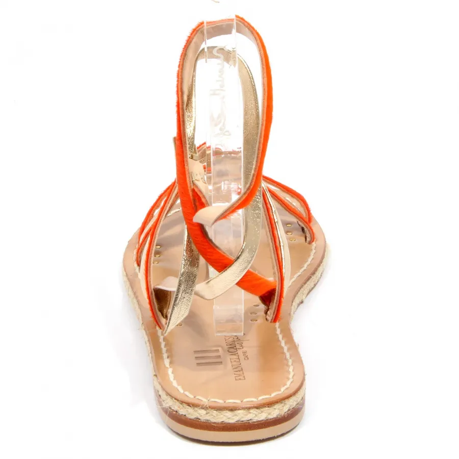G1984 sandalo donna EMANUELA CARUSO CAPRI gold/orange sandal woman