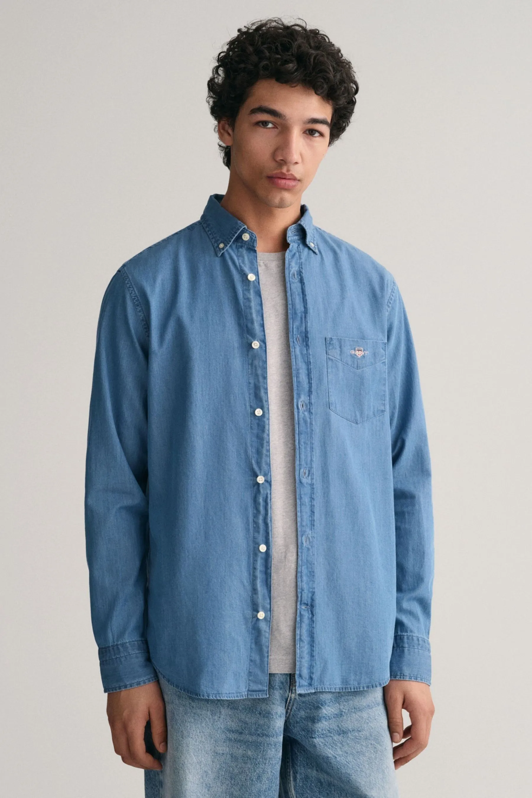 GANT regular  - Vestibilità Denim 100% Cotone Camicia    