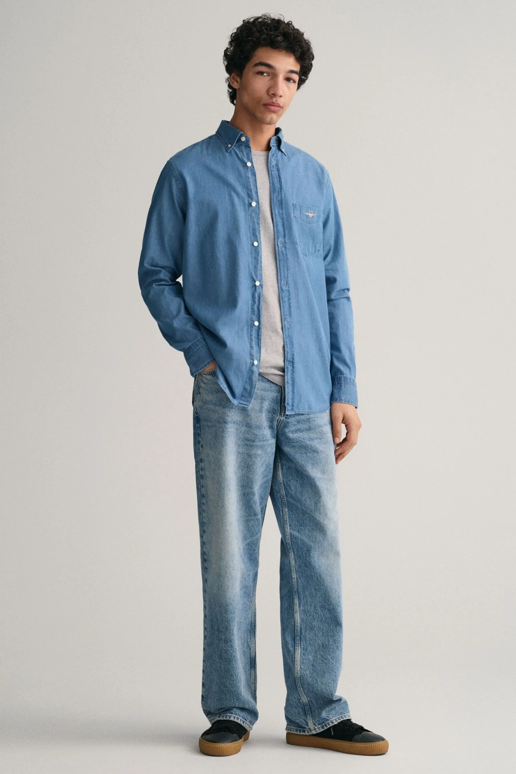 GANT regular  - Vestibilità Denim 100% Cotone Camicia    