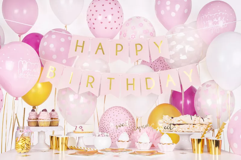 Ghirlanda compleanno fai-da-te rosa 1,75m