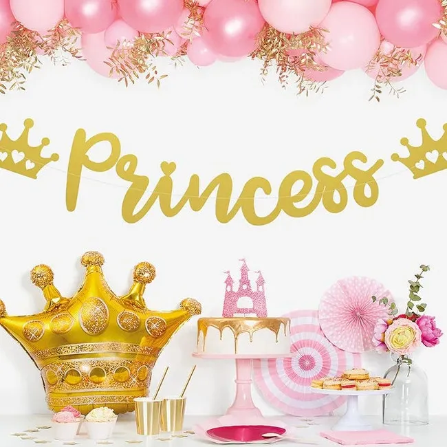 Ghirlanda dorata da principessa metallizzata 2,15 m