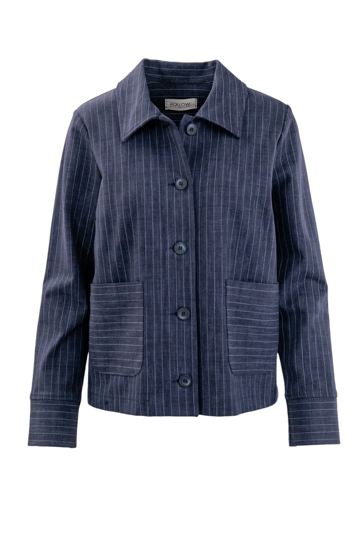 Giacca camicia gessata