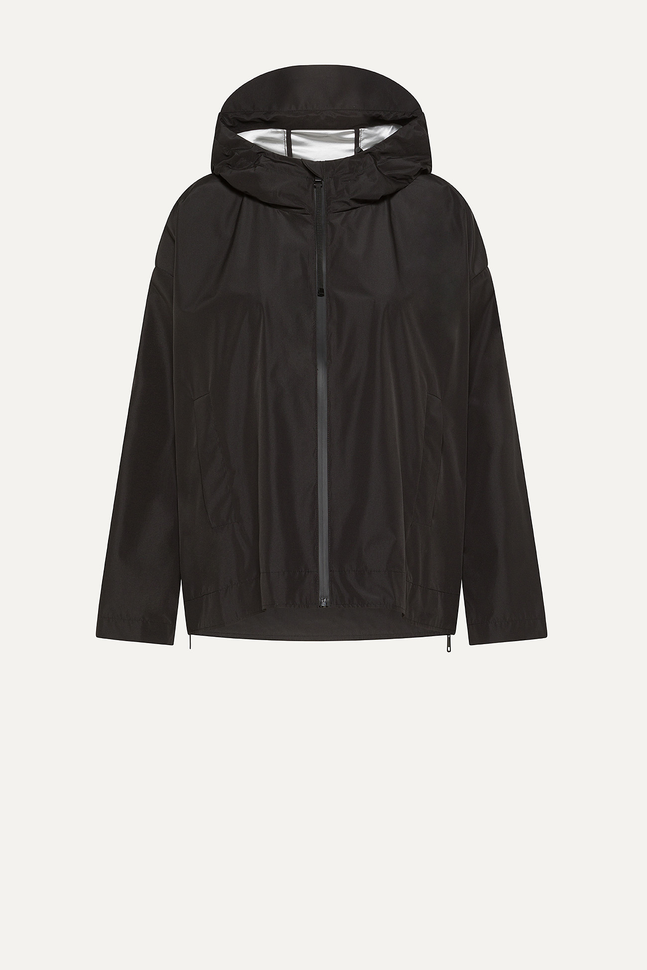 GIACCA CORTA IN NYLON CON INTERNO ARGENTO 9214 - NERO