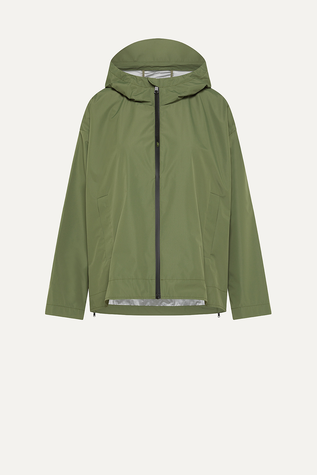 GIACCA CORTA IN NYLON CON INTERNO ARGENTO 9214 - VERDE OLIVA