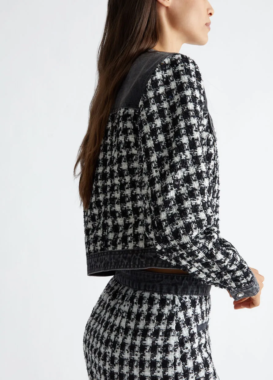 Giacca Denim Bouclé Bianco e Nero Liu Jo