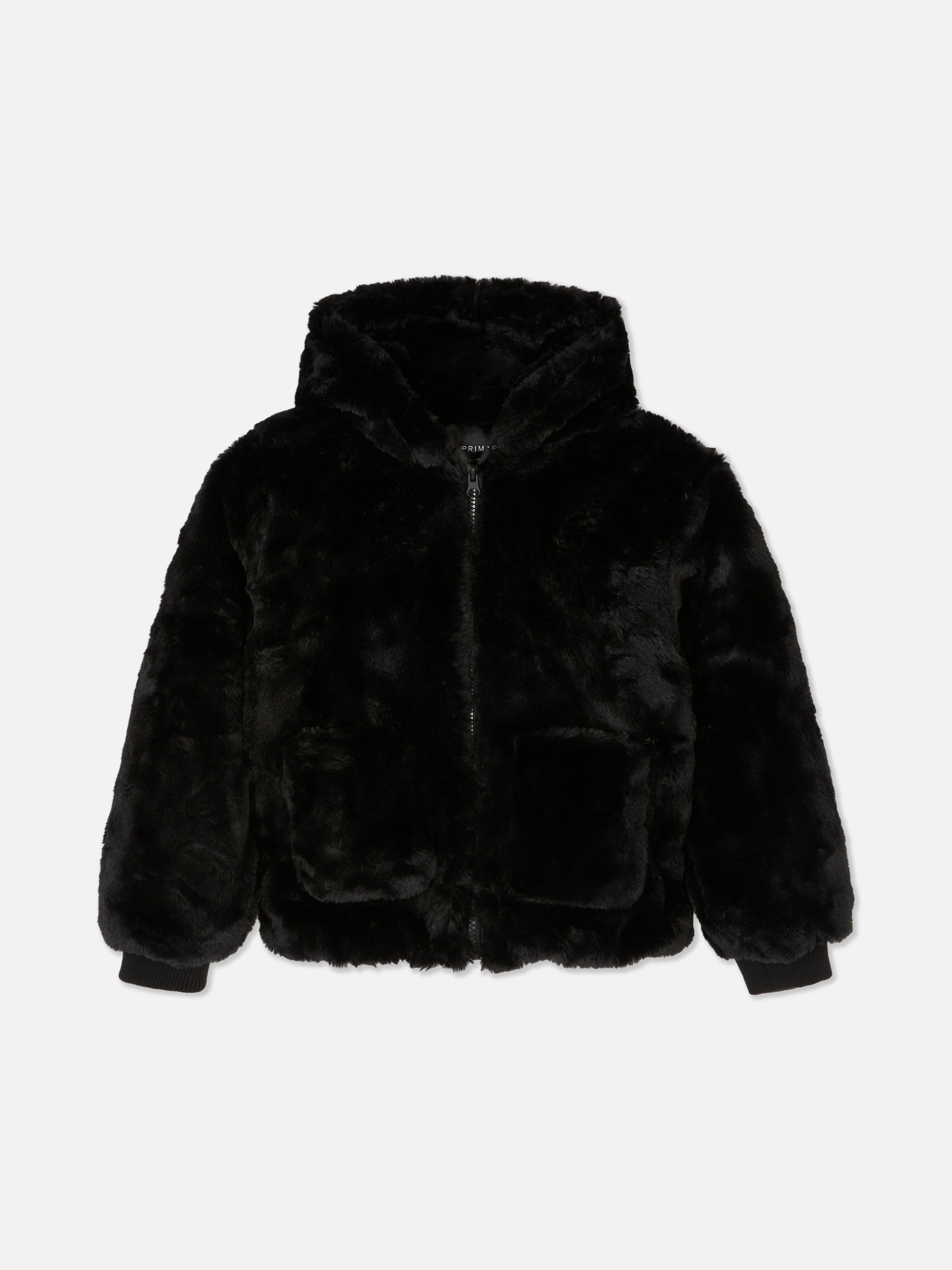 Giacca in pelliccia sintetica con zip