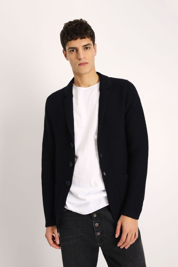 Giacca oversize monocolour con rever classici