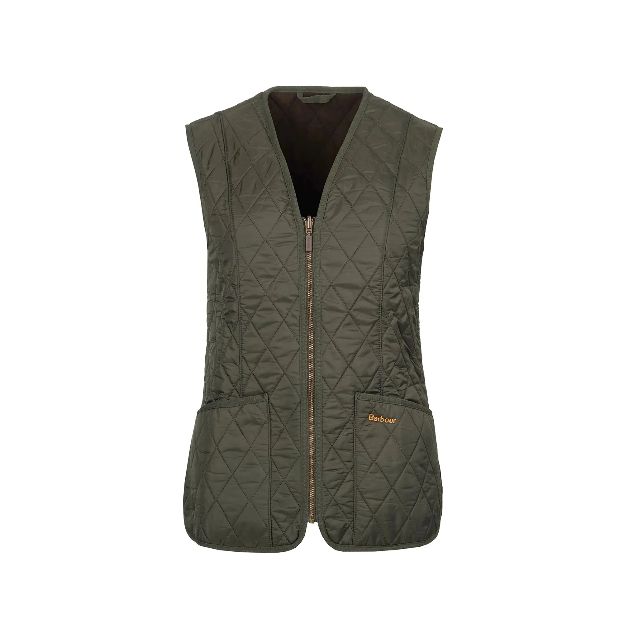Gilet Donna Verde a V con impunture
