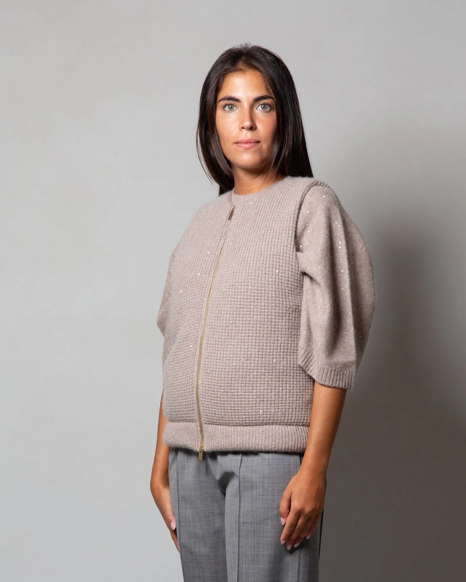 Gilet in cashmere e seta