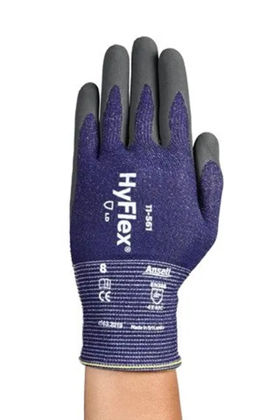 Guanti Ansell HyFlex 11-561, Tg. 7, in Basalto, HPPE, Nylon, Poliestere, Spandex, col. Grigio
