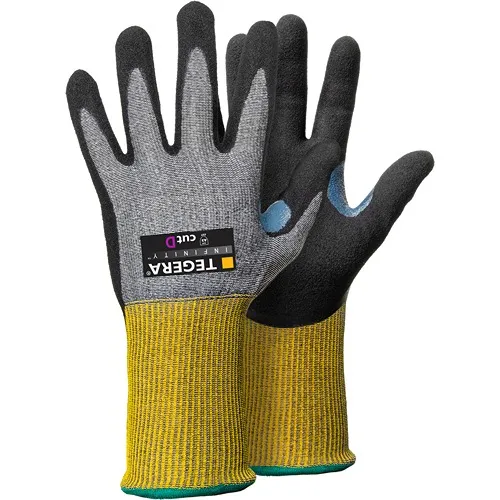 Guanti da lavoro Tegera TEGERA, Tg. 10, in Tecnologia CRF, Filo in fibra di vetro, HPPE, Nylon, Spandex, col. Nero,