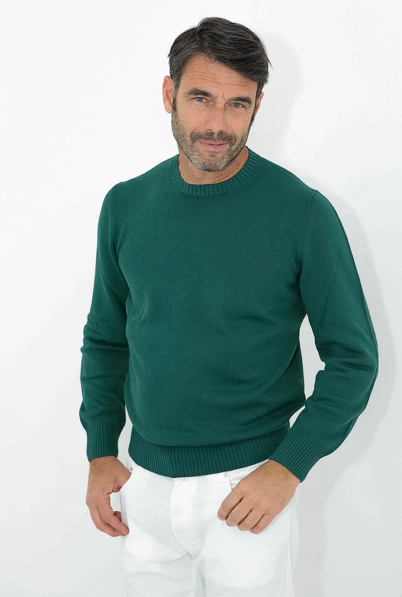 GUARINO Girocollo 2 Fili Cotone Verde