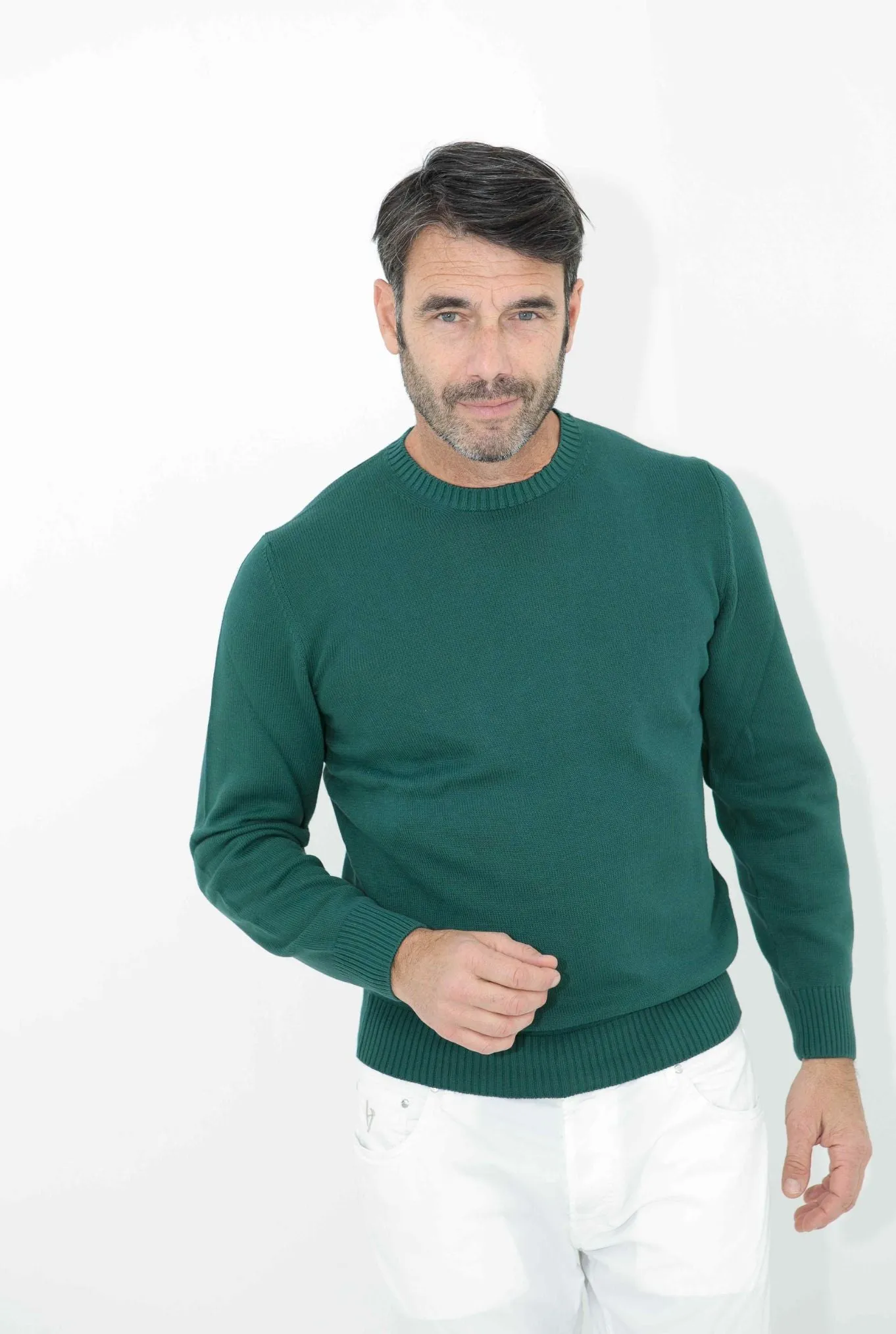 GUARINO Girocollo 2 Fili Cotone Verde