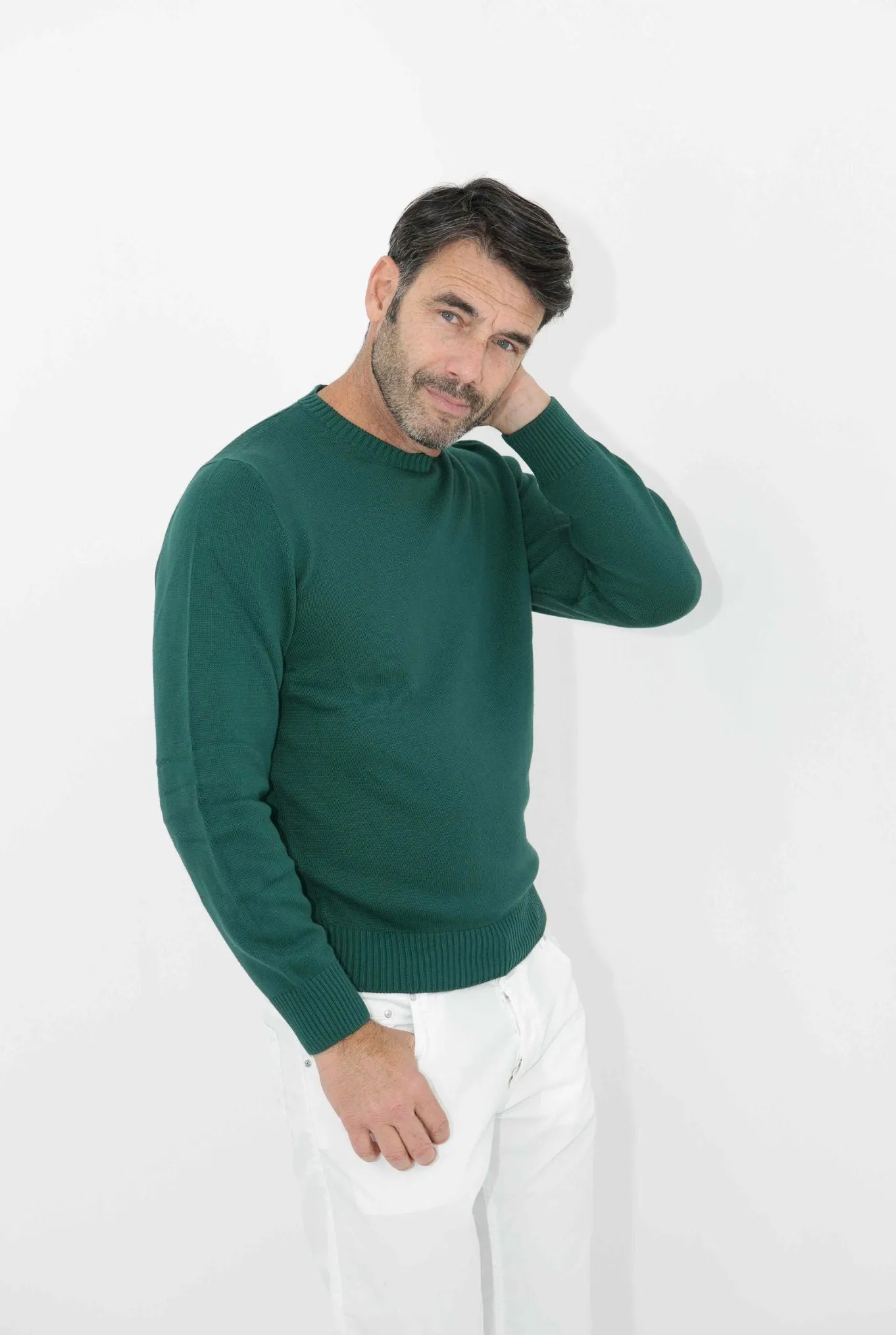 GUARINO Girocollo 2 Fili Cotone Verde