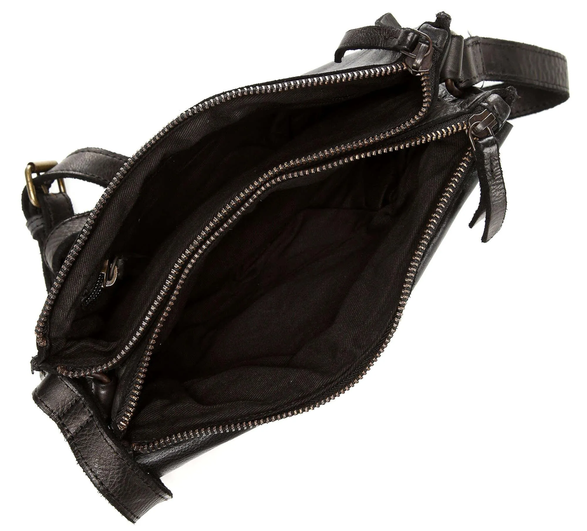  Harold's Submarine Borsa a tracolla pelle bovina nero  