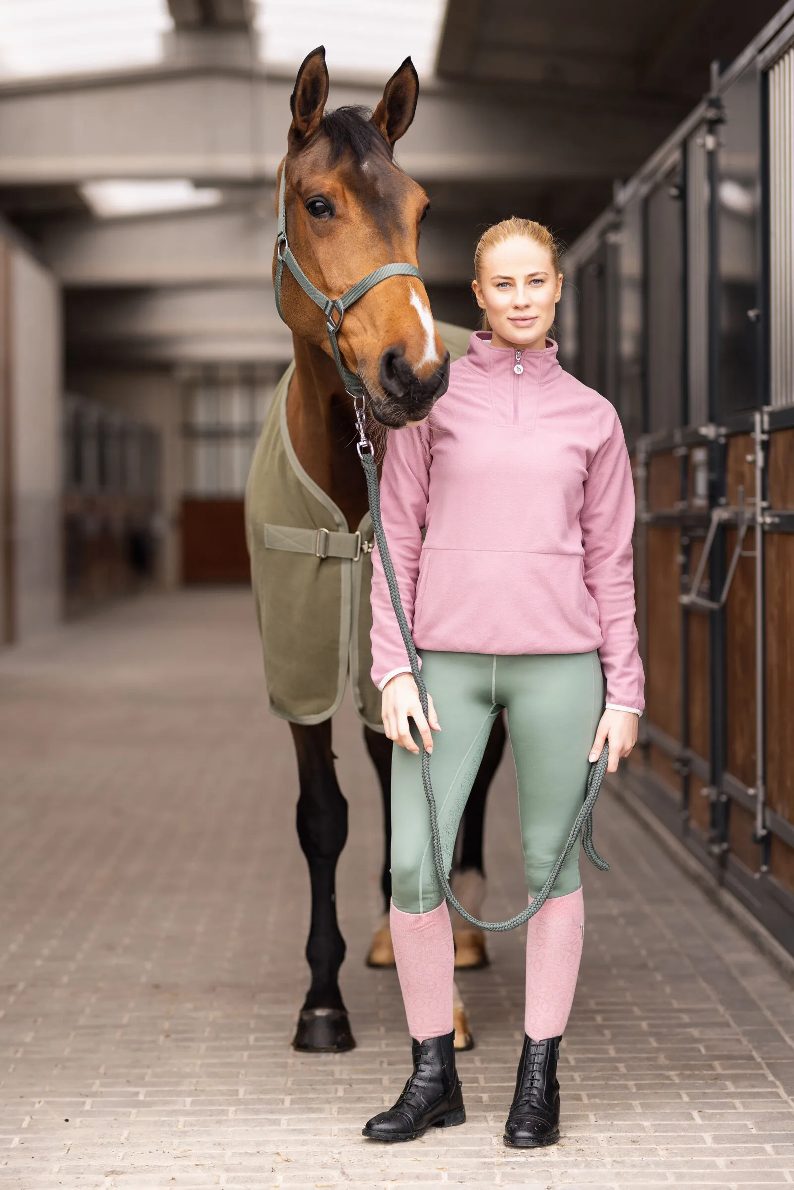 Horze Christa Giacca da equitazione in pile con mezza zip per donna