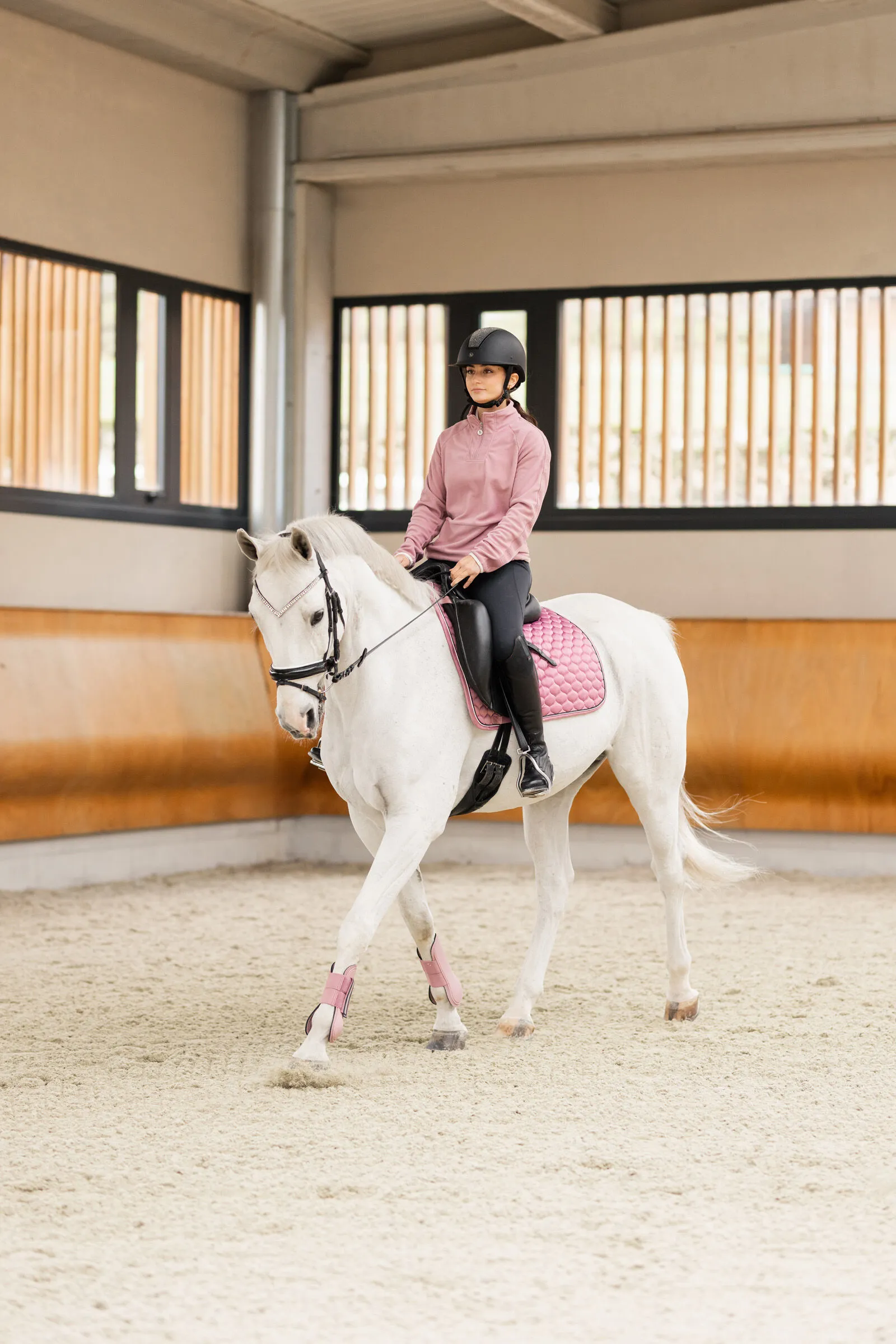 Horze Christa Giacca da equitazione in pile con mezza zip per donna