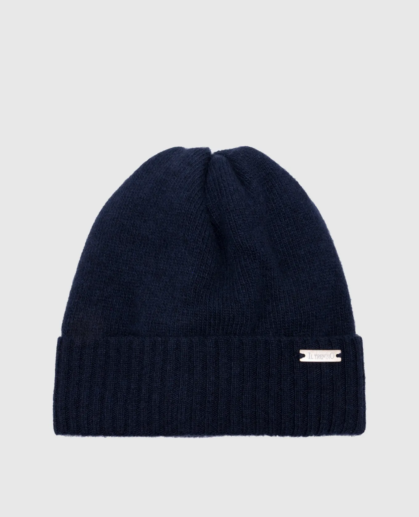 Il Trenino Cappello celeste in lana e cashmere con logo CL4097
