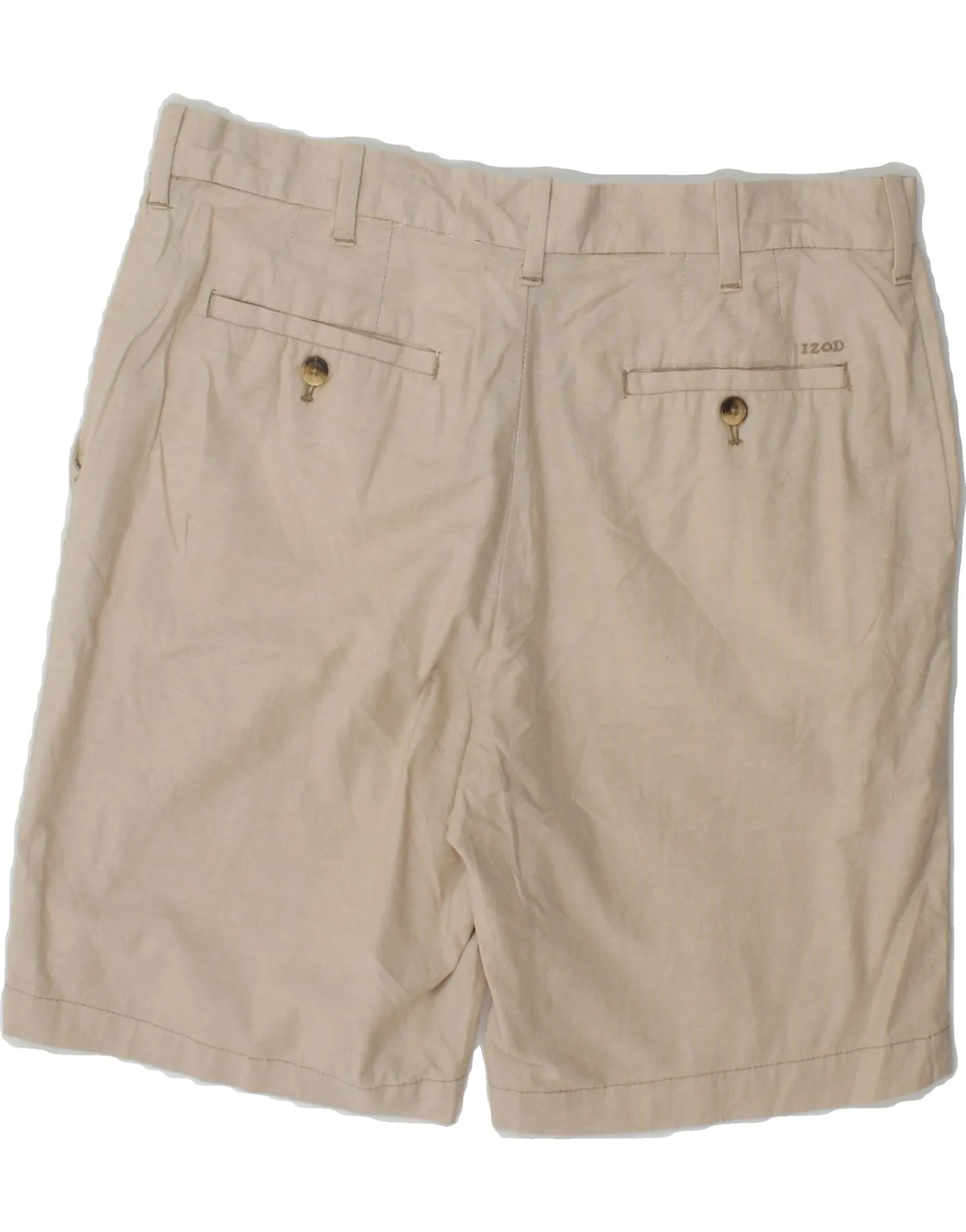 IZOD Mens Chino Shorts W34 Large Beige Linen