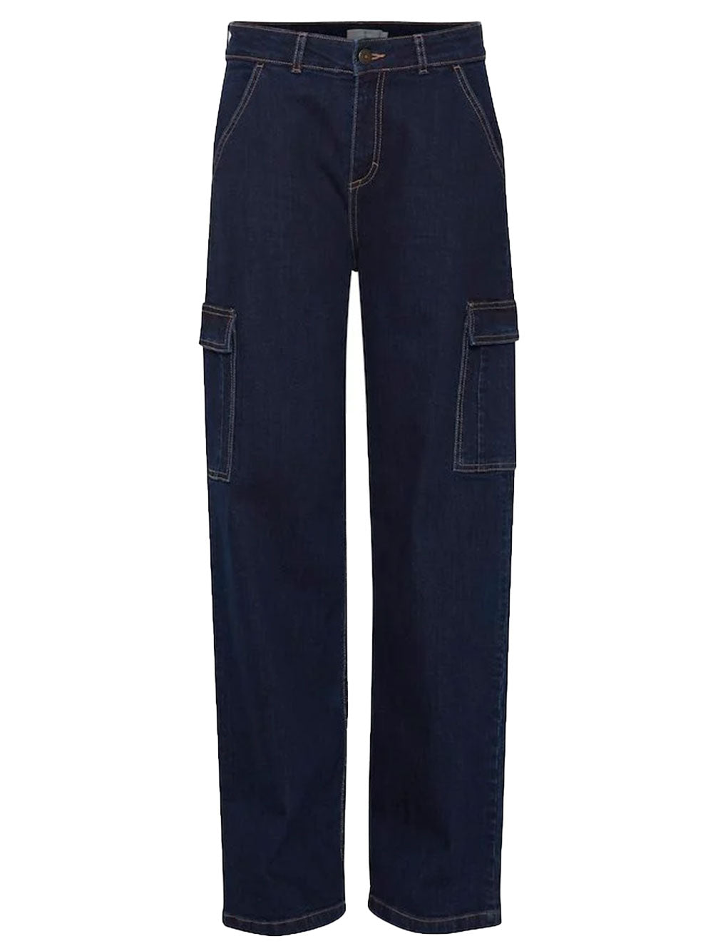 Jeans Donna cargo a vita alta