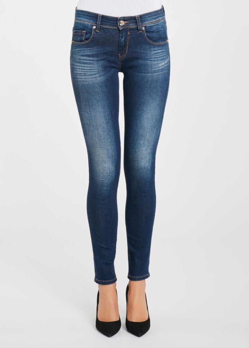 Jeans in denim indaco medio