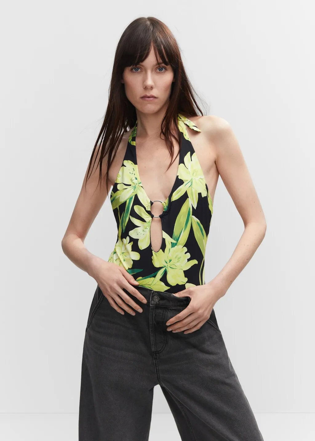 Jeans wideleg loose vita bassa