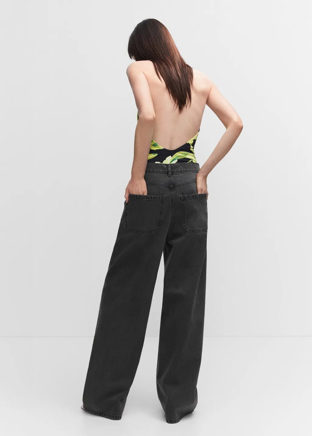 Jeans wideleg loose vita bassa