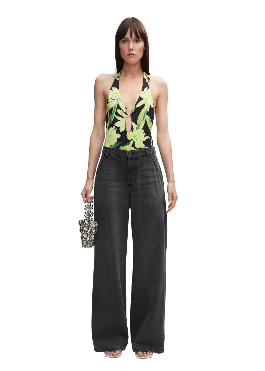 Jeans wideleg loose vita bassa