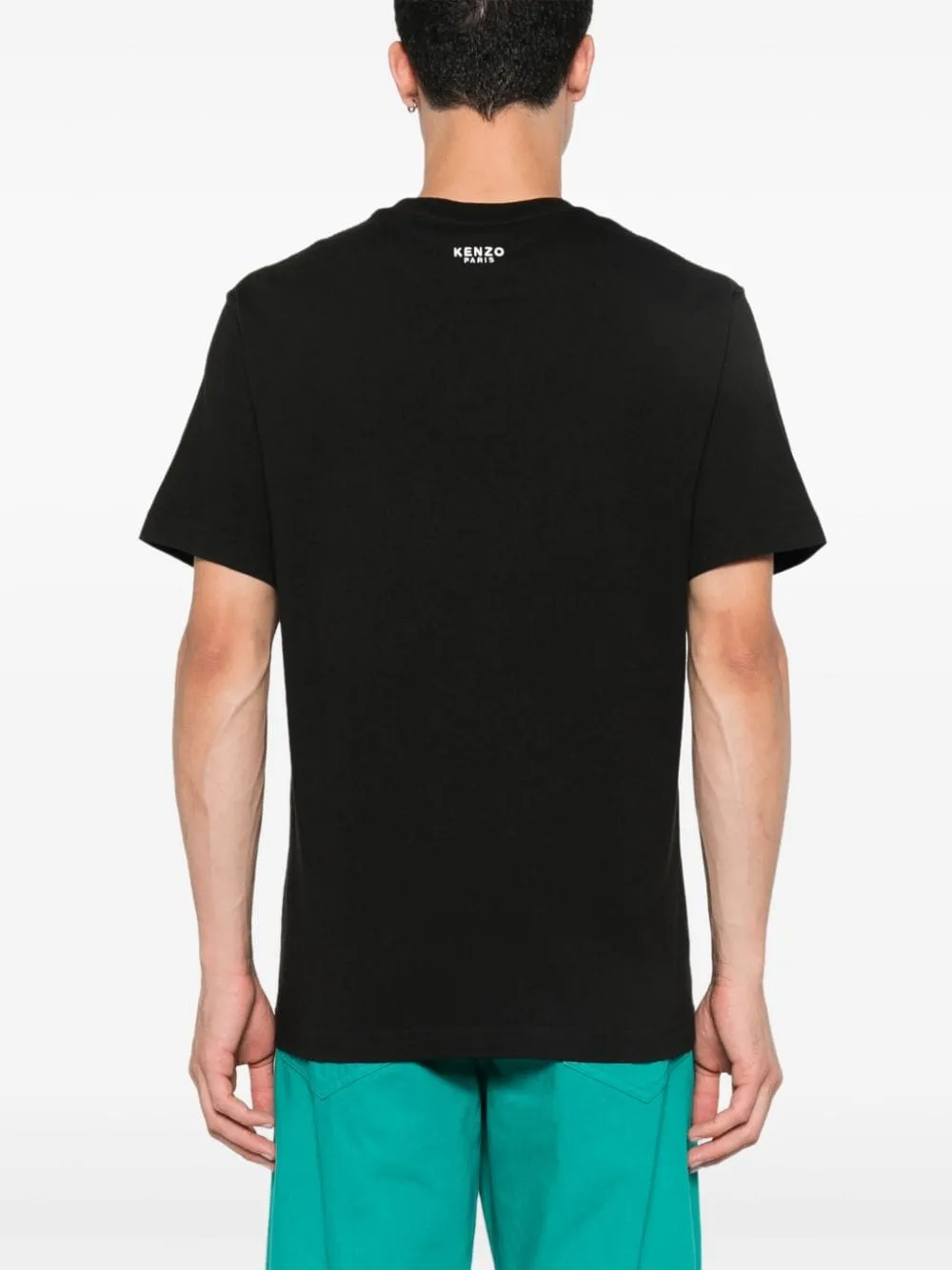 Kenzo T-shirt Nero Uomo Ricamo Tiger Crest