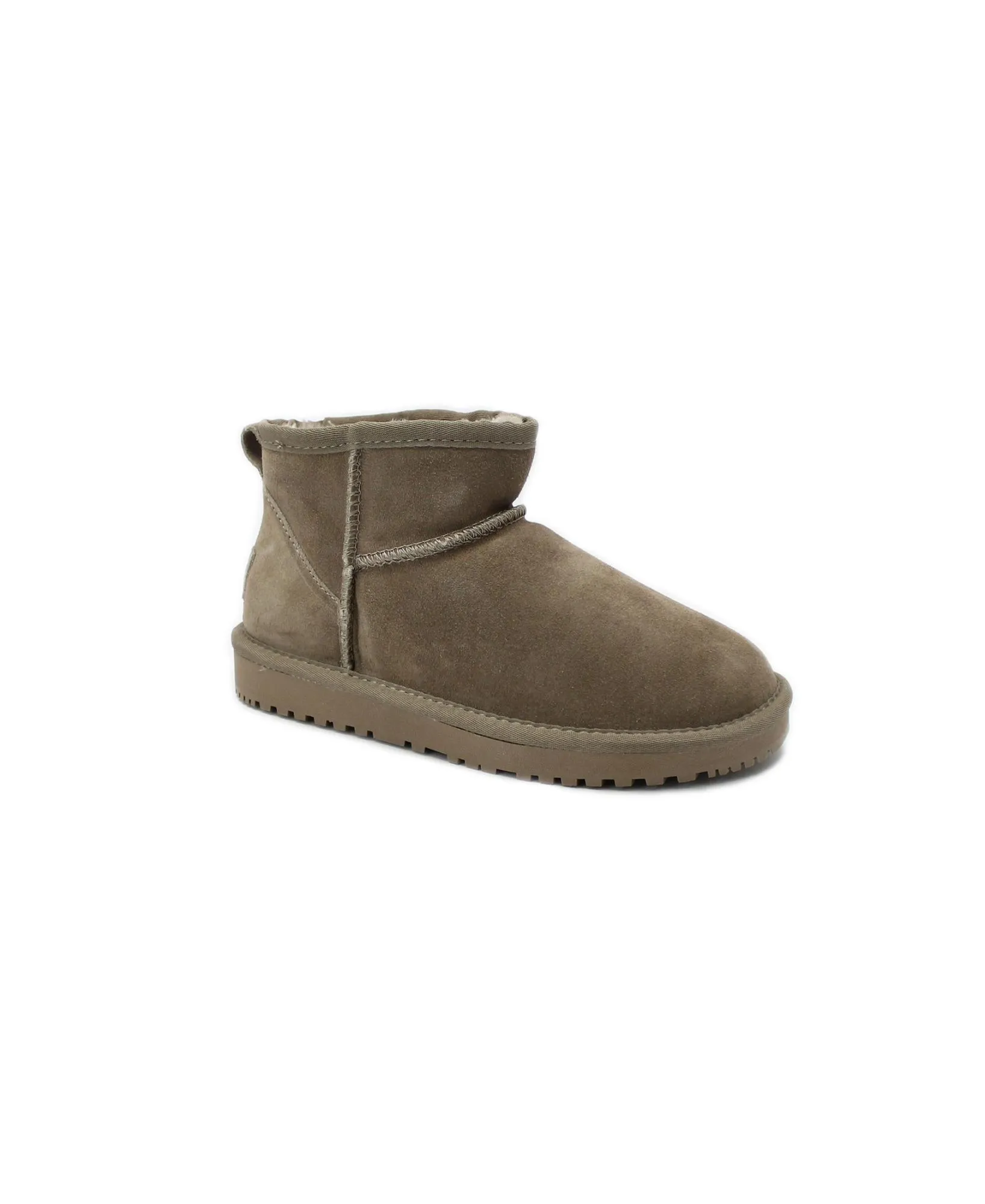 KEYS 10250 new taupe beige scarpe donna stivaletti mini camoscio pelo