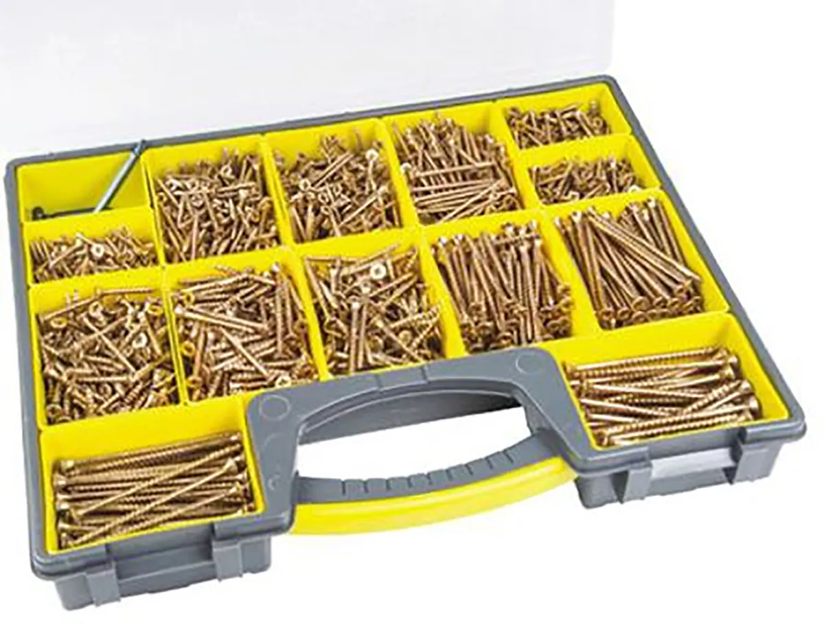 Kit viti e bulloni in Acciaio Zincato, giallo passivato ULTI-MATE, guida a Pozisquare, 1610 pezzi, lunghezza vite 30mm