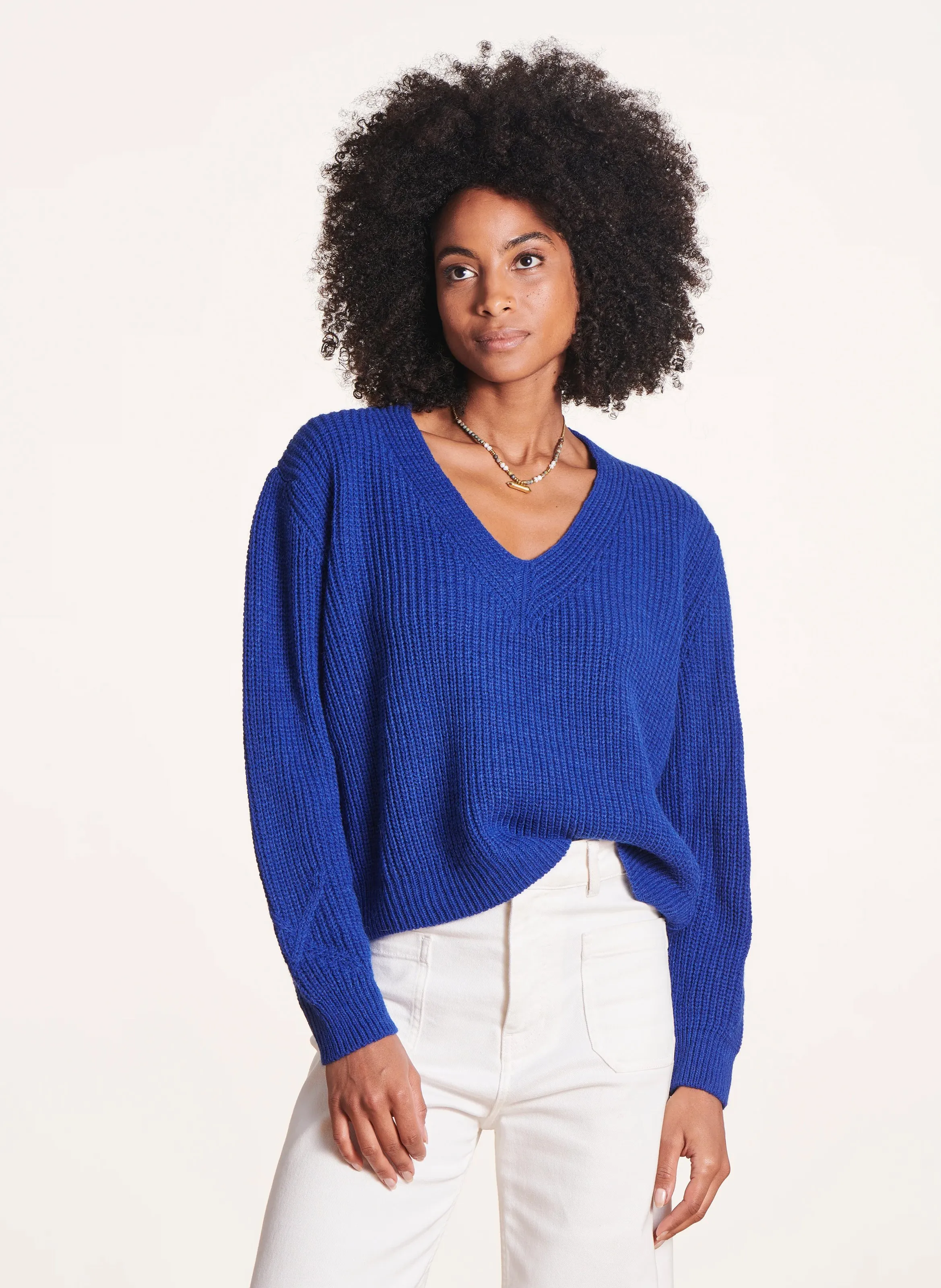  LA FEE MARABOUTEE   Maglione scollo a V | Blu