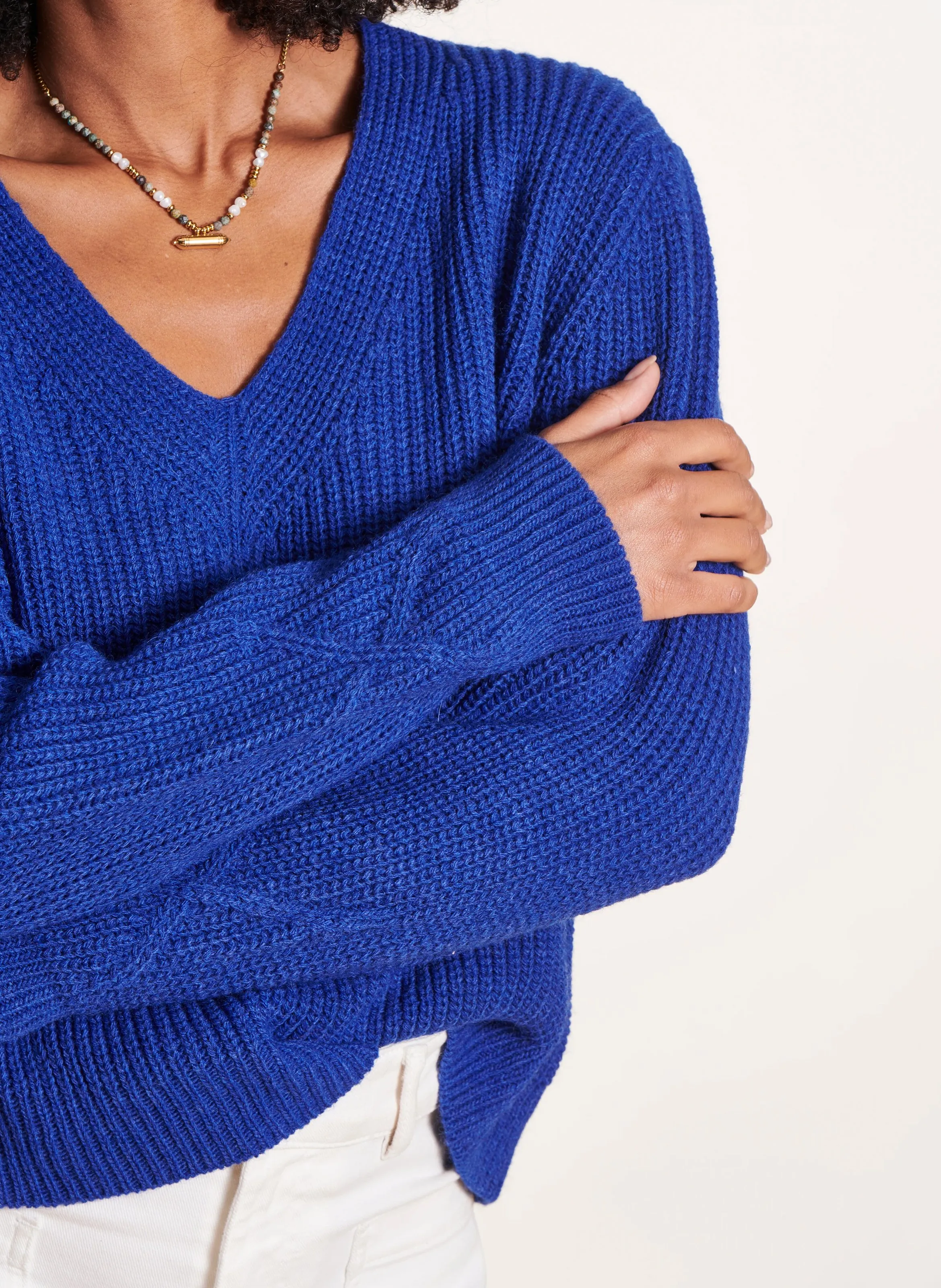  LA FEE MARABOUTEE   Maglione scollo a V | Blu
