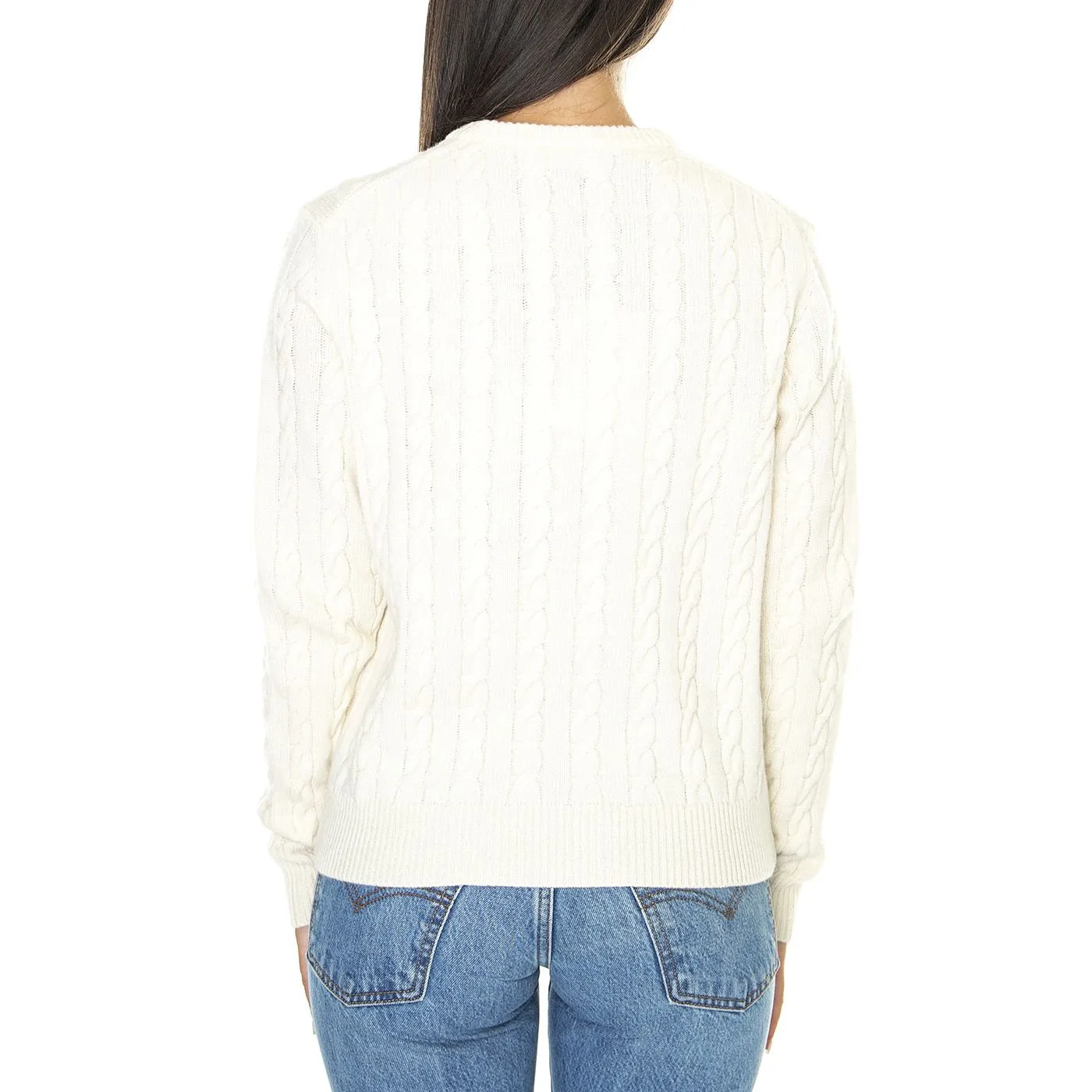 Lacoste Pullover AF0663-NYV - Maglione Donna Bianco    