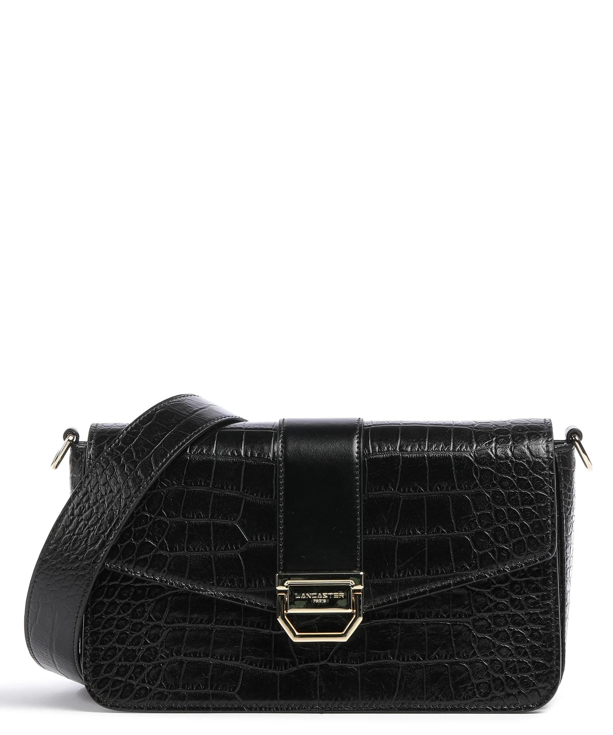  Lancaster Exotic Valor Borsa a tracolla pelle di vacchetta goffrata nero  