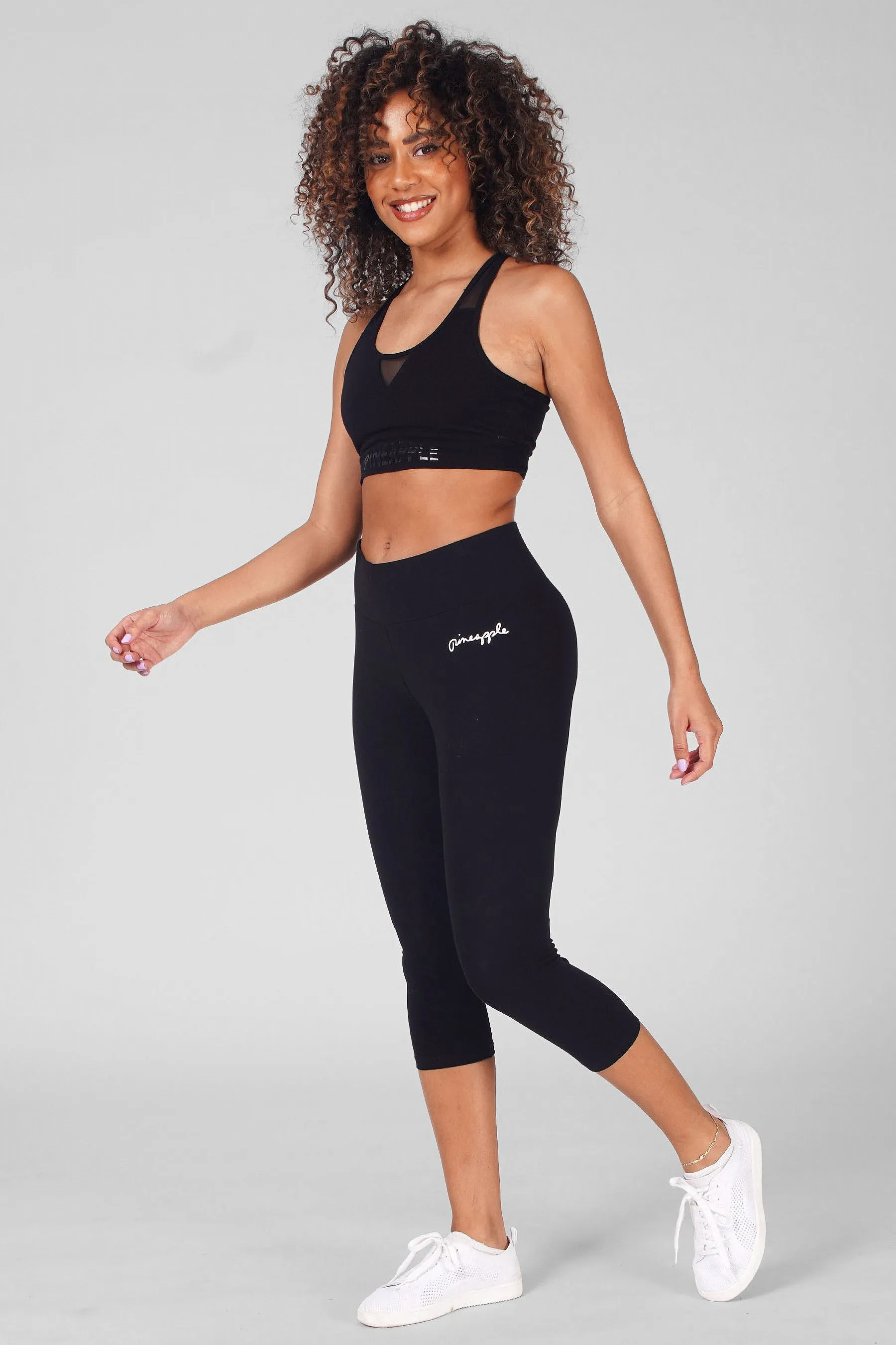 Leggings corti a vita alta con fascia