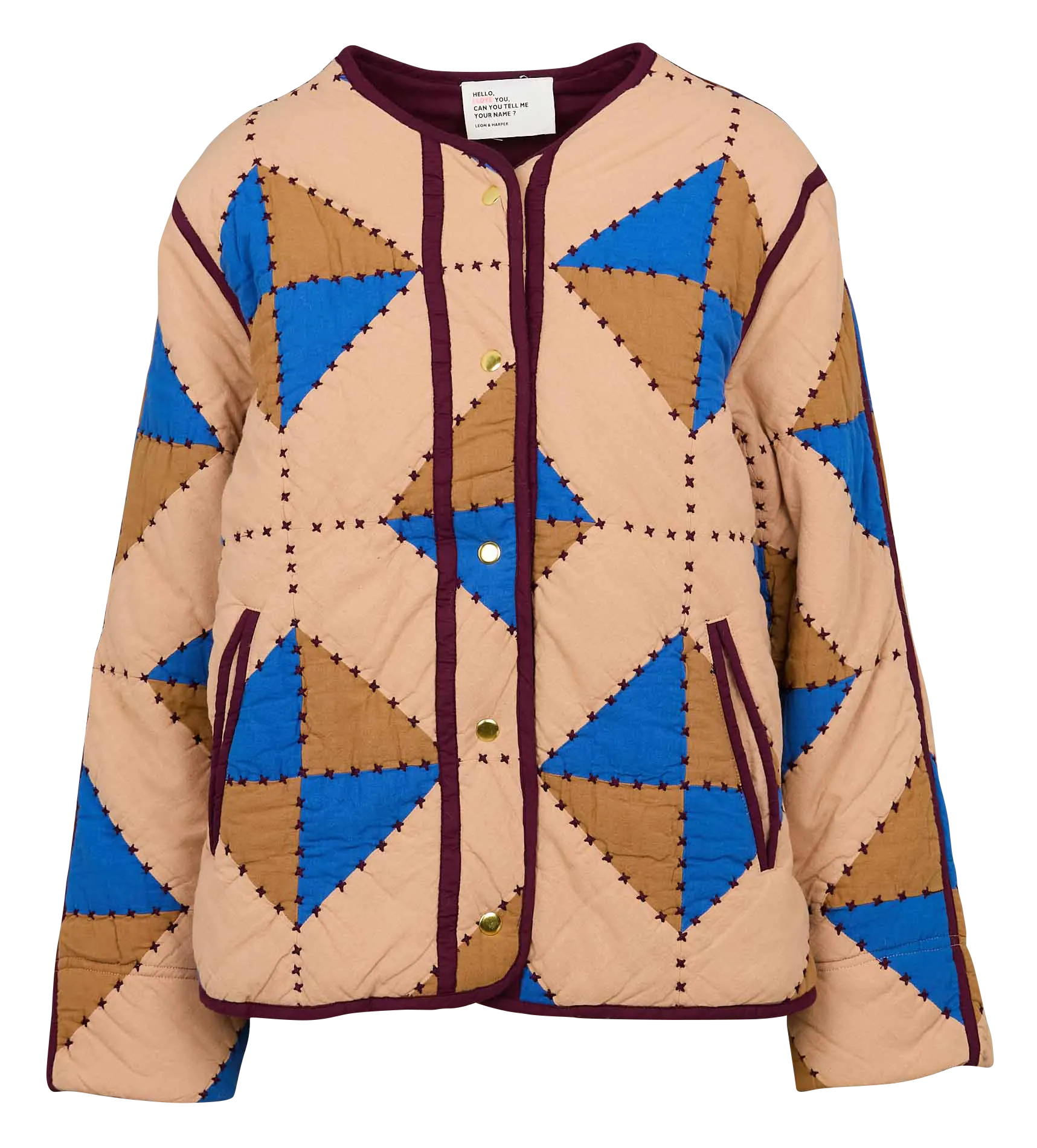  LEON & HARPER   VULCA - Giacca scollo tondo in cotone bio | Multicolore