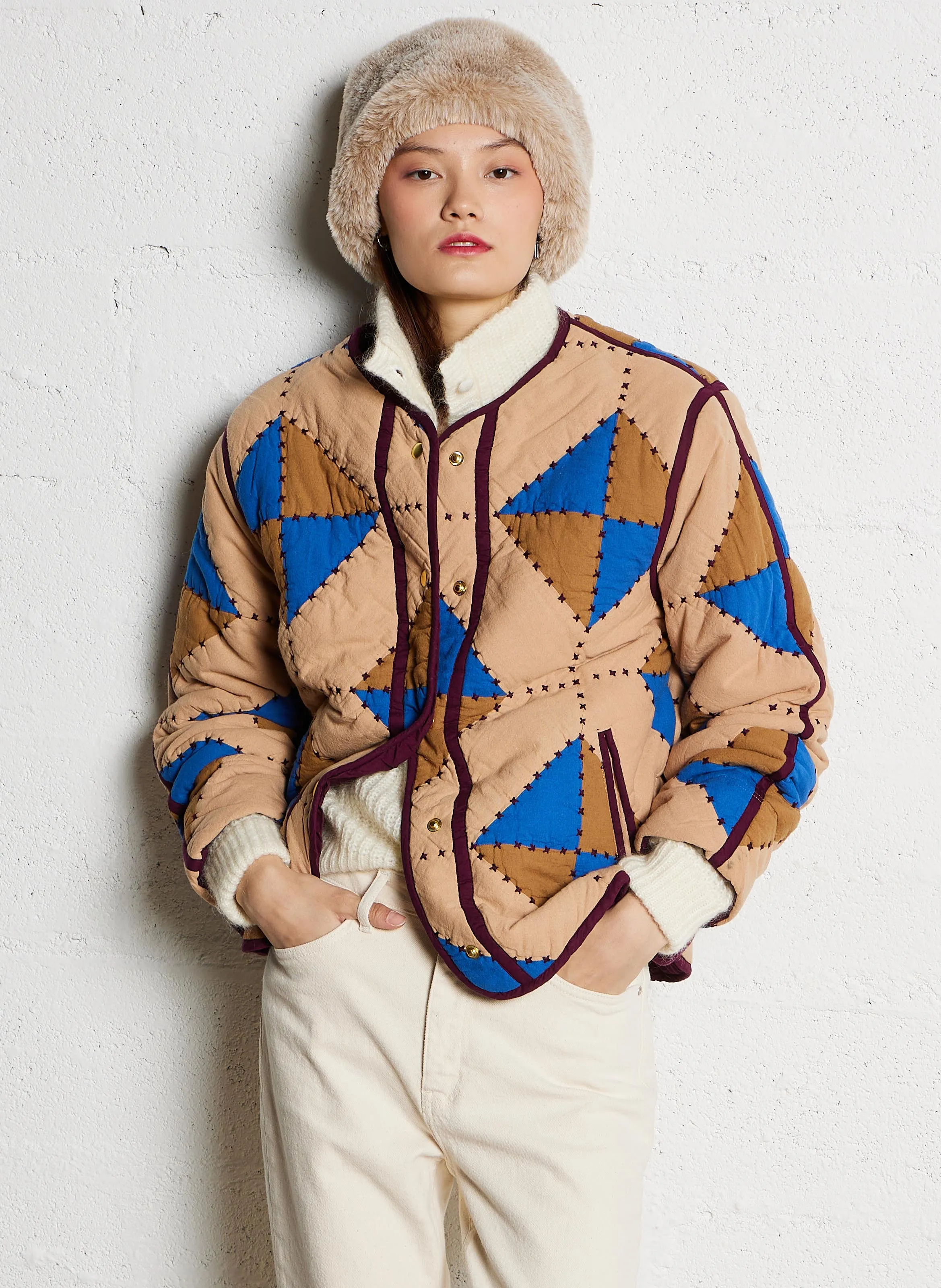  LEON & HARPER   VULCA - Giacca scollo tondo in cotone bio | Multicolore