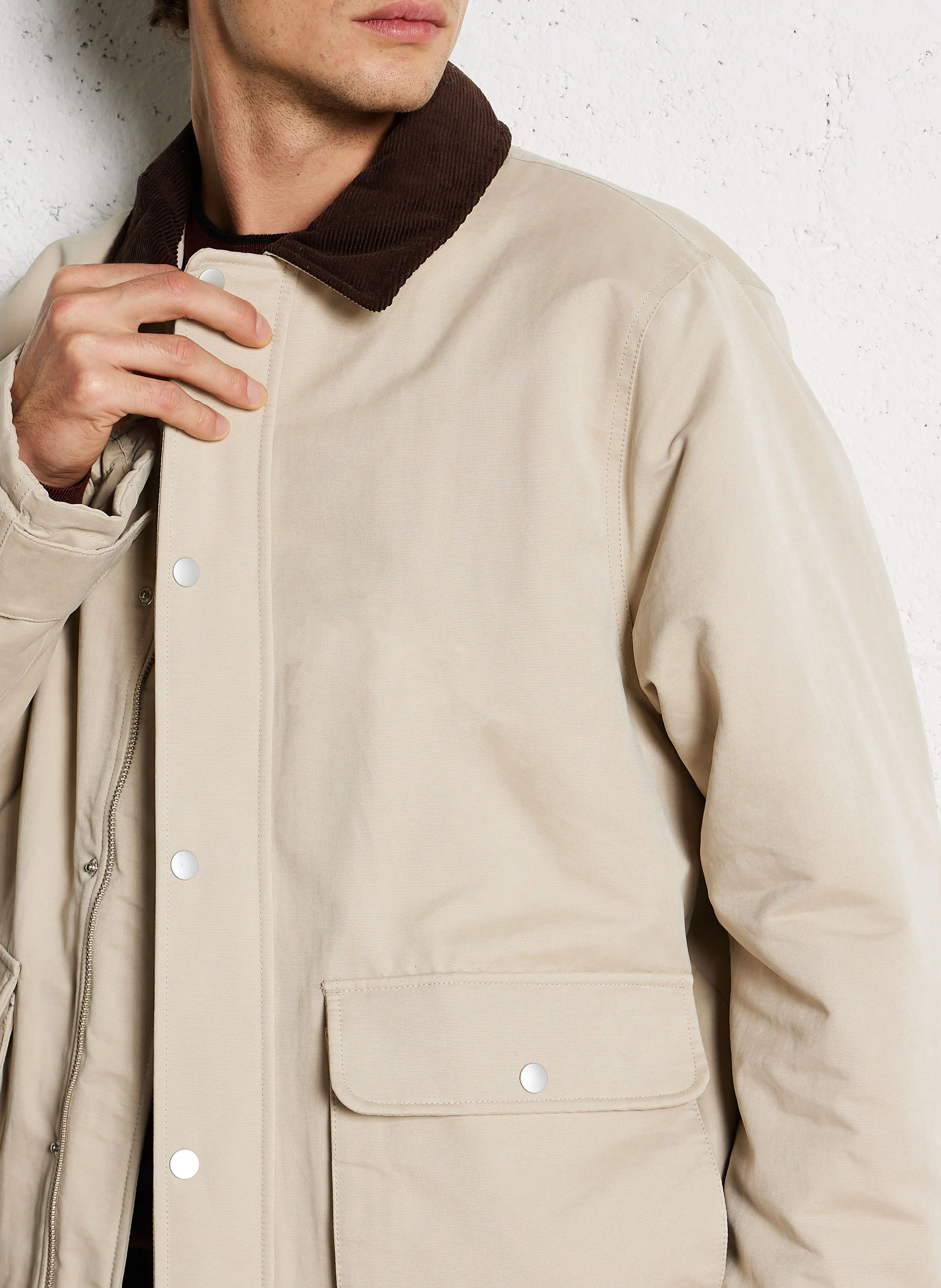  LES DEUX   MONTANA - Giacca dritta in cotone mélange | Beige