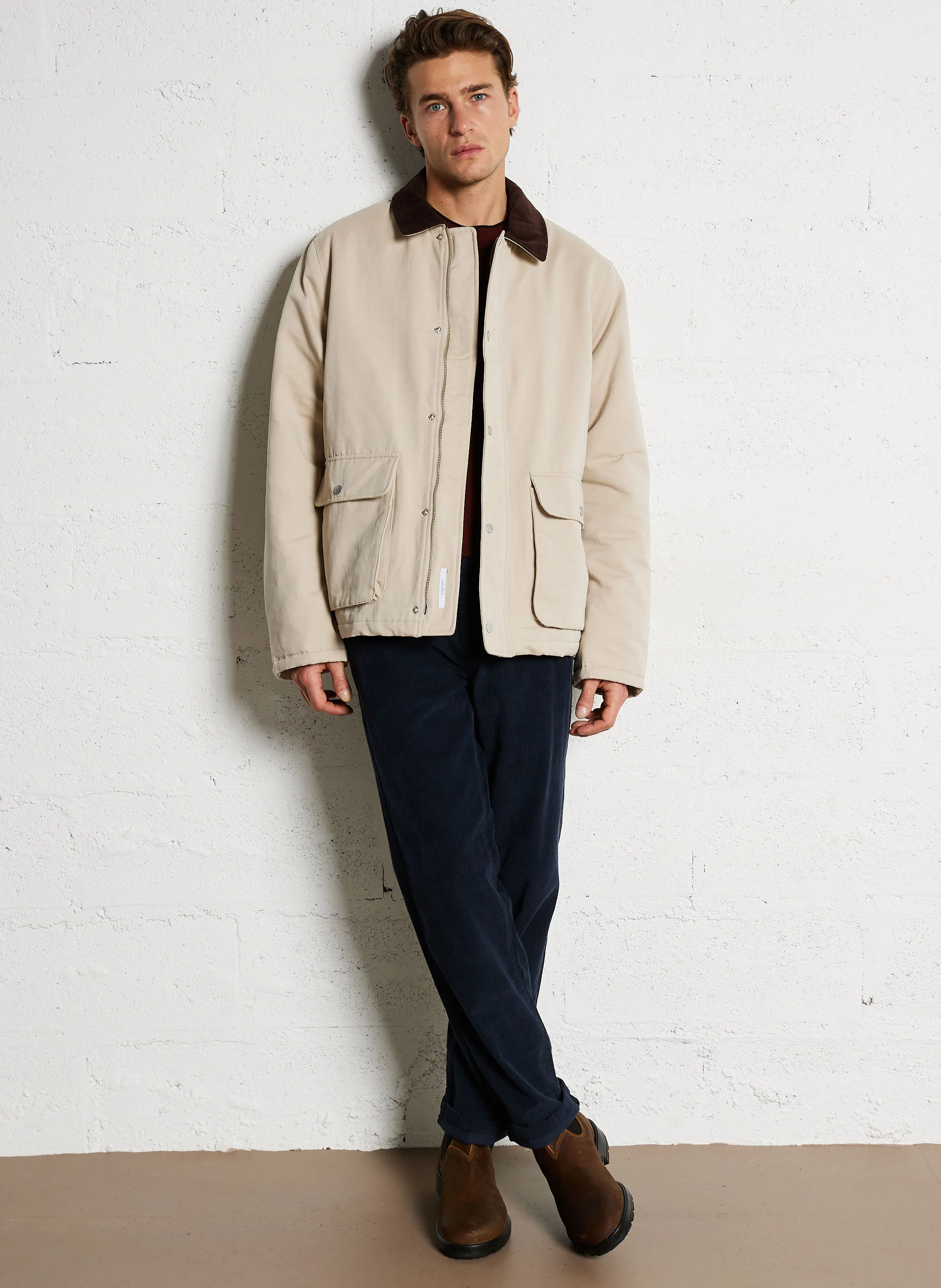  LES DEUX   MONTANA - Giacca dritta in cotone mélange | Beige