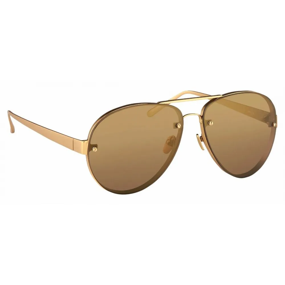 Linda Farrow - Occhiali da Sole Aviator 375 C8 - Oro Giallo - Linda Farrow Eyewear